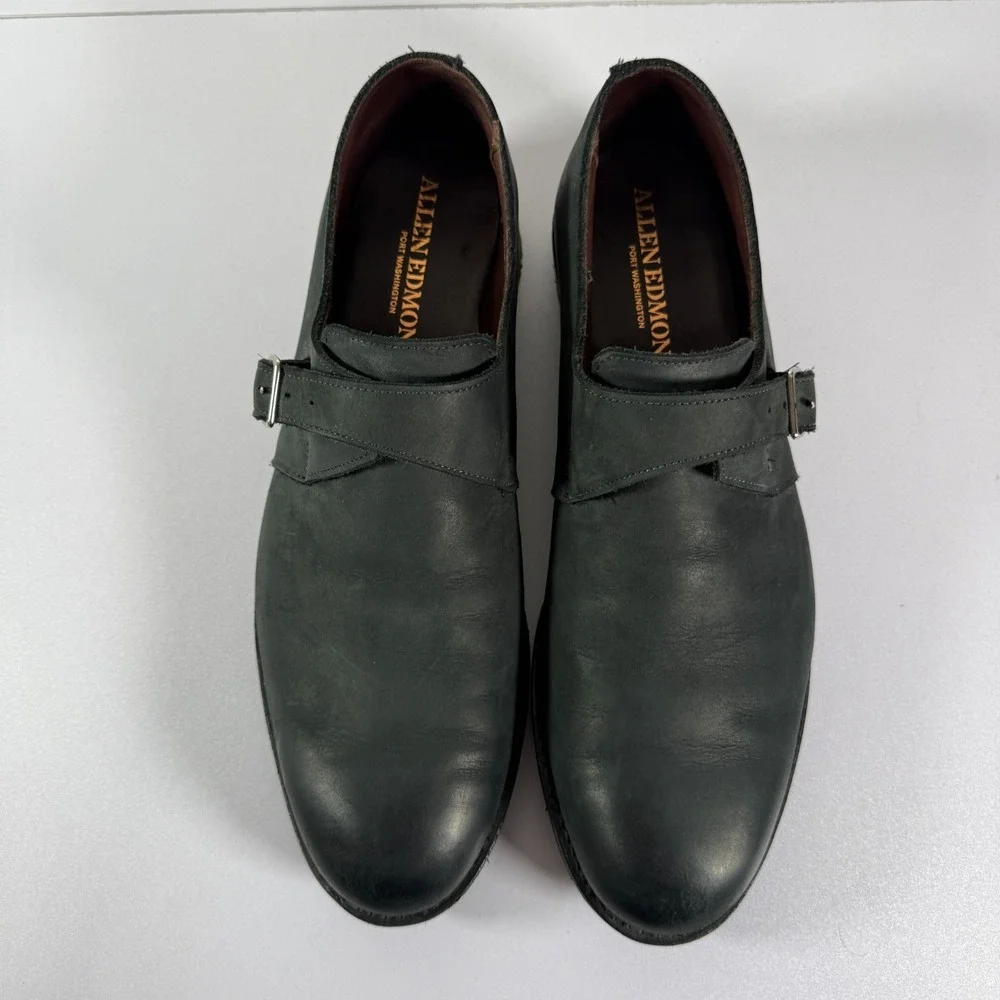 Allen Emonds Shoes Mens‎ 13 D Black Leather Port Washington Venture Monk Strap